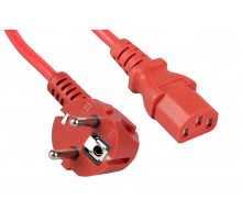 Cabeus PC-186-VDE-1.8M-RD Кабель питания компьютера (Schuko+C13) (3x0.75), красный, 1.8м