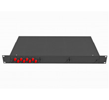 Кросс оптический стоечный 19", 8 FC/UPC адаптеров, одномодовый, 1U, черный, укомплектованный, TopLAN