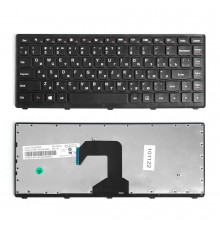 Клавиатура для ноутбука Lenovo IdeaPad S300, S400, S405 Series. Плоский Enter. Черная, с черной рамкой. PN: 25-205086.