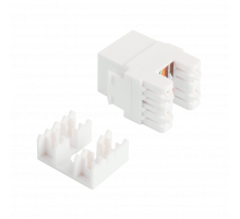 Модуль Keystone, RJ45, неэкранированный, кат.6, без шторки, 180 градусов, белый LAN-OK45U6/180N-WH