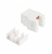 Модуль Keystone, RJ45, неэкранированный, кат.6, без шторки, 180 градусов, белый LAN-OK45U6/180N-WH