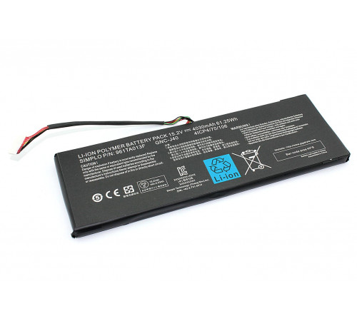 Аккумуляторная батарея для ноутбука Gigabyte P34G v2-3 (GNC-J40) 15.2V 4030mAh