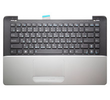 Клавиатура для ноутбука Asus UX30, UX30S черная, верхняя панель в сборе (серебряная)