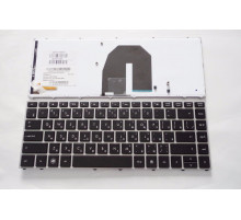 Клавиатура для ноутбука HP Probook 5330M черная, рамка серебряная, с подсветкой