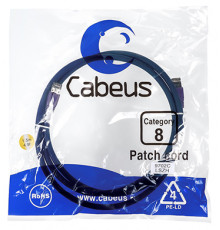 Cabeus PC-SSTP-RJ45-Cat.8-1.5m-LSZH Патч-корд S/FTP, категория 8 (40G, 2000 MHz), 2xRJ45/8p8c, экранированный, синий, LSZH, 1.5 м