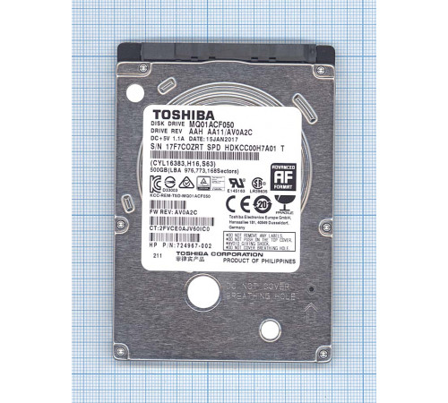 Жесткий диск Toshiba 2.5 MQ01ACF050 500GB