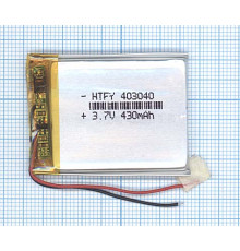 Аккумулятор Li-Pol (батарея) 4*30*40мм 2pin 3.7V/430mAh