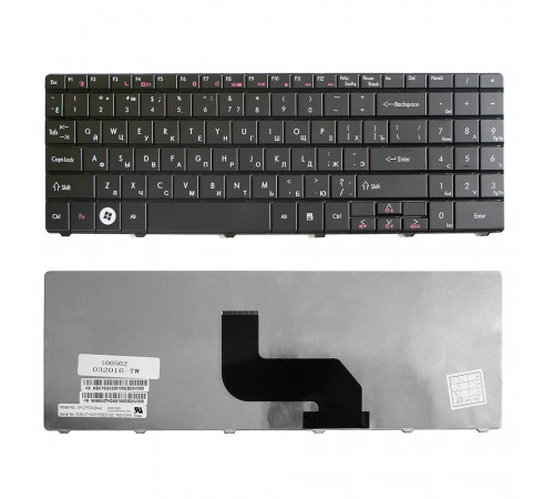 Клавиатура для ноутбука Packard Bell EasyNote DT85, MT85, ST85, ST86, TN65 Series. Плоский Enter. Черная, без рамки. PN: MP-07F33SU-4424H.