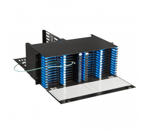 Бокс 19 на 48 компактных кассет MPO, 4U, черный LAN-FOBM-48MCC-4U