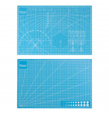 Коврик для макетирования и резки 45x30см A3 двусторонний с разметкой. ПВХ с самовосстанавливающимся покрытием. Цвет синий