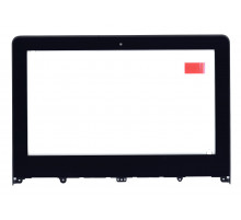 Сенсорное стекло (тачскрин) для Lenovo Yoga 300-11IBR черный с рамкой