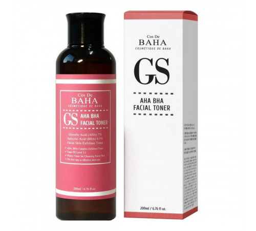 Cos De BAHA Тонер-эксфолиант с кислотами для проблемной кожи / GS AHA/BHA GS Toner, 200 мл