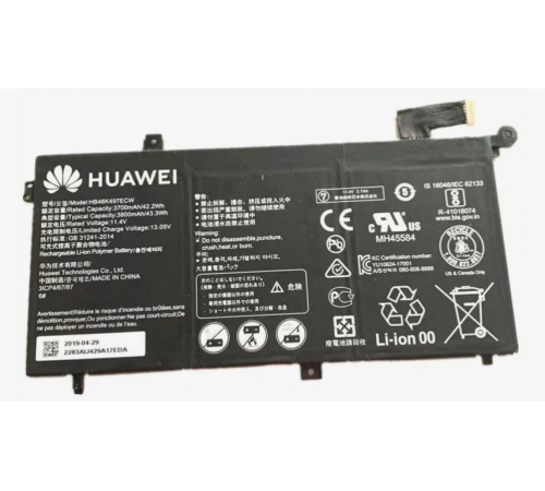 Аккумулятор для Huawei (HB46K497ECW) Matebook D PL-W19, 42.2Wh, 3700mAh, 11.4V