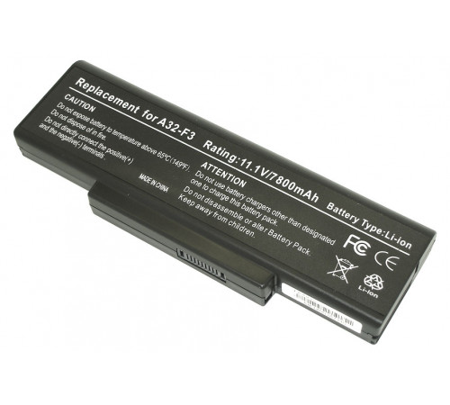 Аккумуляторная батарея для ноутбука Asus A9, F2, F3, S9, Z series 7800mAh A32-F3 OEM черная