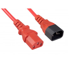 Cabeus PC-189-VDE-1.8M-RD Кабель питания монитор-компьютер IEC 320 C13 - IEC 320 C14 (3x0.75), красный, 1.8 м
