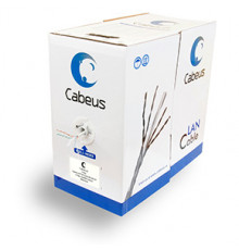 Cabeus UTP-4P-Cat.6-SOLID-GY Кабель витая пара UTP (U/UTP), категория 6, 4 пары 0,57мм (23 AWG), одножильный, серый (305 м) UTP-4P-Cat.6-SOLID-GY