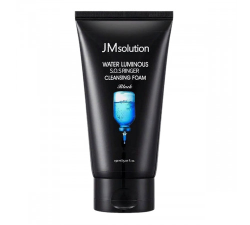 JMsolution Увлажняющая пенка для умывания лица с гиалуроновой кислотой / Water Luminous S.O.S Ringer Cleansing Foam Black, 300 мл