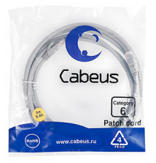 Cabeus PC-UTP-RJ45-Cat.6-3m Патч-корд U/UTP, категория 6, 2xRJ45/8p8c, неэкранированный, серый, PVC, 3м