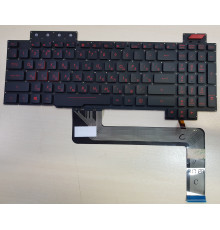 Клавиатура для ноутбука Asus FX63VM, FX63VD, FZ63VM, FZ63VD, ZX63VD, FX503 черная, кнопки красные, с подсветкой