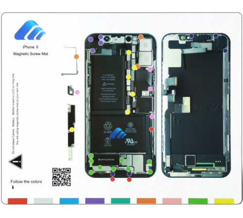 Профессиональный магнитный коврик для разборки iPhone X