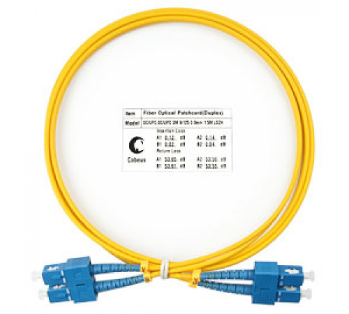 Cabeus FOP(d)-9-SC-SC-1,5m Шнур оптический duplex SC-SC 9/125 sm 1,5м LSZH