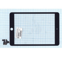 Сенсорное стекло (тачскрин) Ipad mini 3 (retina) + IC (A1599, A1600) черное OEM