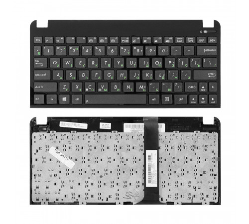 Клавиатура для ноутбука Asus Eee PC 1011, 1015, 1016P Series. Плоский Enter. Черная, с Topcase. PN: 0KNA-292RU02.