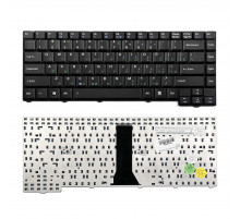 Клавиатура для ноутбука Asus F3, PRO31, X52 Series. (24pin). Плоский Enter. Черная без рамки. PN: 04GNI11KRU40.