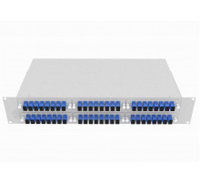 Кросс оптический стоечный 19", 48 SC/UPC адаптеров, одномодовый, 2U, серый, укомплектованный, TopLAN
