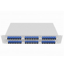 Кросс оптический стоечный 19", 48 SC/UPC адаптеров, одномодовый, 2U, серый, укомплектованный, TopLAN