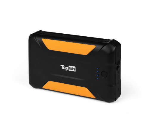 Внешний аккумулятор TopON TOP-X38 38000mAh 3 USB-порта, автомобильная розетка 12V 15A 180W, аварийный свет, фонарь, защита от пыли и брызг. Черный