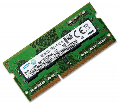 Оперативная память SO-DIMM, DDR3L, 1600 МГц, 12800 МБ/с, 4 Гб, Samsung