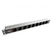 Блок розеток 19" 9 шт Schuko 10A 250V без шнура MDX-PDU-9E-10A