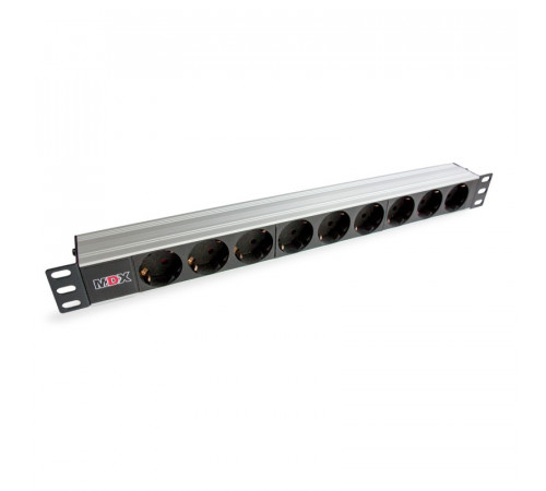 Блок розеток 19" 9 шт Schuko 10A 250V без шнура MDX-PDU-9E-10A