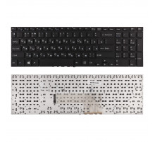 Клавиатура для ноутбука Sony Vaio Fit 15, FIT15, SVF15, SV Series. Плоский Enter. Черная, без рамки. PN: 9Z.NAEBQ.00R.