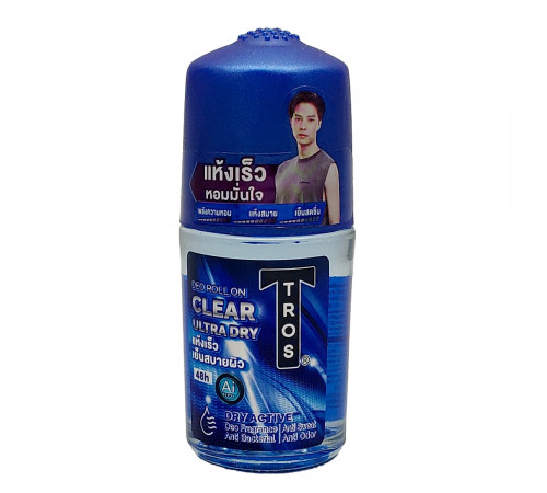 Tros Роликовый дезодорант для мужчин с освежающим ароматом / Clear Ultra Dry Deo Roll On, 25 мл