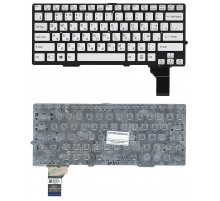 Клавиатура для ноутбука Sony Vaio SVS13, SVE13, SVS13A, SVS13A2S1C, SVS131A12T, SVS13P серебряная, без рамки