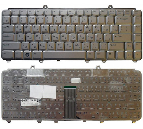 Клавиатура для ноутбука Dell Inspiron 1420, 1520, 1521, 1525, 1526, XPS M1330, M1530 серебряная