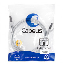 Cabeus PC-FTP-RJ45-Cat.6-1m-LSZH Патч-корд F/UTP, категория 6, 2xRJ45/8p8c, экранированный, серый, LSZH, 1м