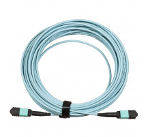 Сборка кабельная MPO-MPO, 12 волокон OM3, тип B (Key Up-Key Up), male-male, низкие потери, LSZH, 5 м, аква