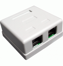 Розетка настенная 2 порта RJ-45 кат 5е MDX-BOX-U5e-2