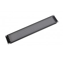 Фальшпанель в шкаф 19" 2U перфорированная, черная