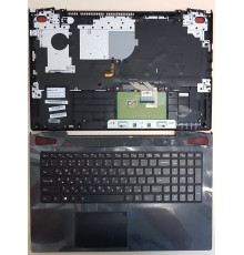 Клавиатура для ноутбука Lenovo IdeaPad Y50, Y50-70, Y50-80 черная, с подсветкой, верхняя панель в сборе