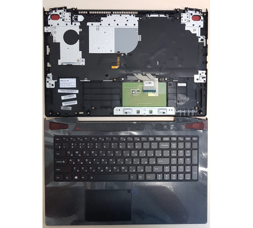 Клавиатура для ноутбука Lenovo IdeaPad Y50, Y50-70, Y50-80 черная, с подсветкой, верхняя панель в сборе