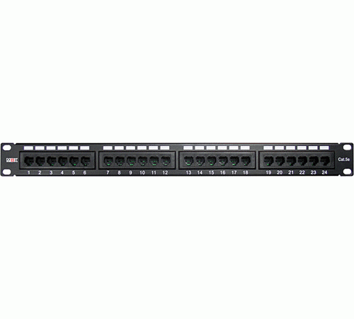 Патч-панель 19", 24 порта RJ-45, категория 5e, UTP, 1U, MDX-PPR-UTP5е-24