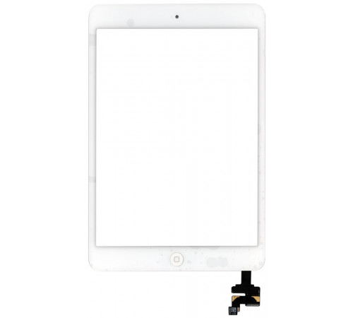 Сенсорное стекло (тачскрин) Ipad mini + stiker + IC с кнопкой Home белое (A1432 A1454 A1455) OEM