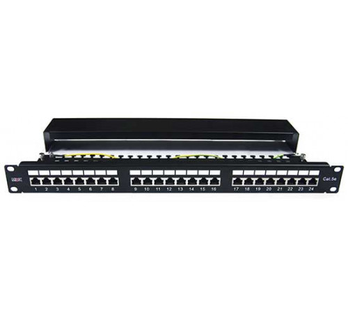 Патч-панель 19", 24 порта RJ-45, категория 5e, STP, 1U, MDX-PPR-FTP5е-24