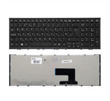 Клавиатура для ноутбука Sony Vaio VPC-EE, VPCEE Series. Г-образный Enter. Черная, с черной рамкой. PN: AENE7700010.