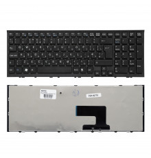 Клавиатура для ноутбука Sony Vaio VPC-EE, VPCEE Series. Г-образный Enter. Черная, с черной рамкой. PN: AENE7700010.