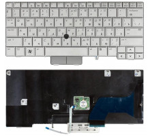 Клавиатура для ноутбука HP EliteBook 2740P, 2760P серебряная, с джойстиком